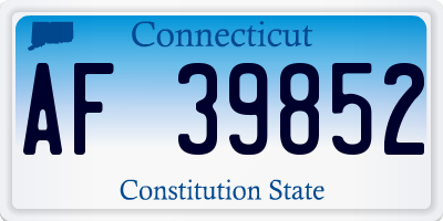 CT license plate AF39852