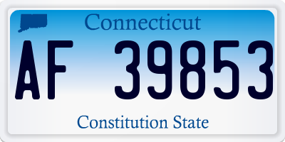 CT license plate AF39853