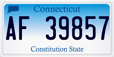 CT license plate AF39857