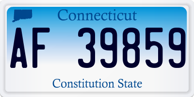 CT license plate AF39859