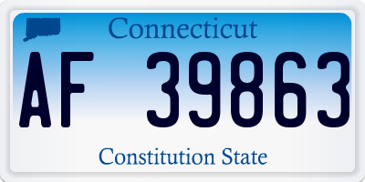 CT license plate AF39863