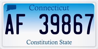 CT license plate AF39867