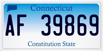 CT license plate AF39869