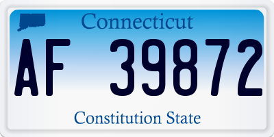 CT license plate AF39872