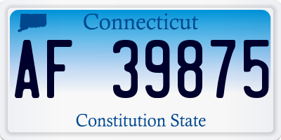 CT license plate AF39875