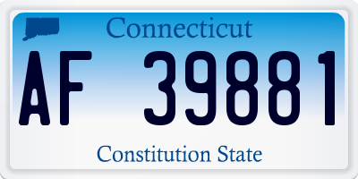 CT license plate AF39881