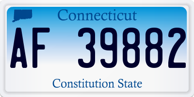 CT license plate AF39882
