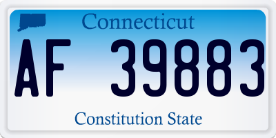 CT license plate AF39883