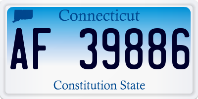 CT license plate AF39886