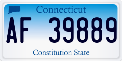 CT license plate AF39889