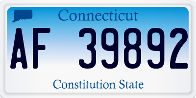 CT license plate AF39892