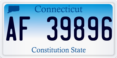 CT license plate AF39896