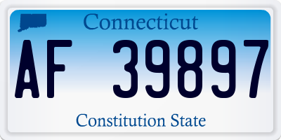 CT license plate AF39897