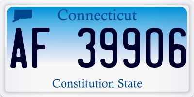CT license plate AF39906