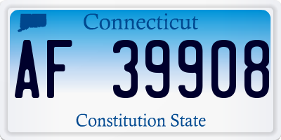 CT license plate AF39908