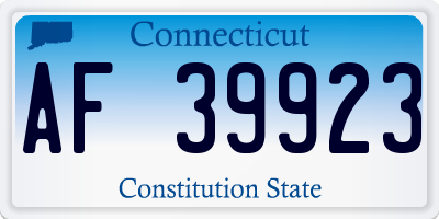 CT license plate AF39923