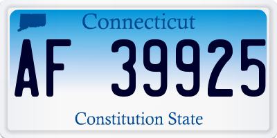 CT license plate AF39925