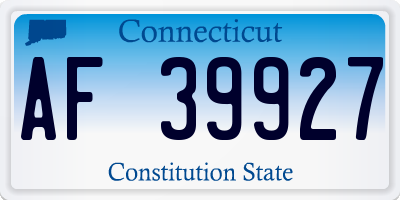 CT license plate AF39927