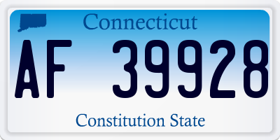 CT license plate AF39928