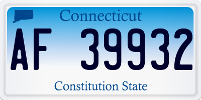 CT license plate AF39932