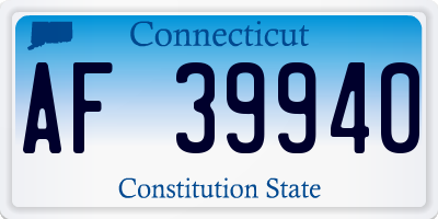 CT license plate AF39940