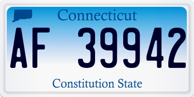 CT license plate AF39942