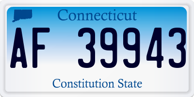 CT license plate AF39943