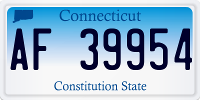 CT license plate AF39954