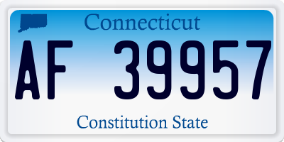 CT license plate AF39957