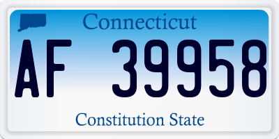 CT license plate AF39958