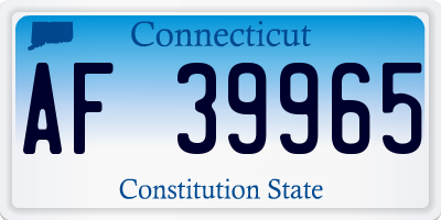 CT license plate AF39965