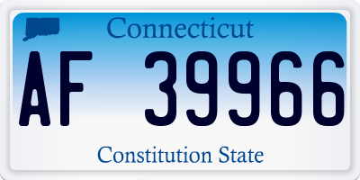CT license plate AF39966