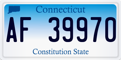 CT license plate AF39970