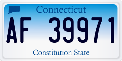 CT license plate AF39971