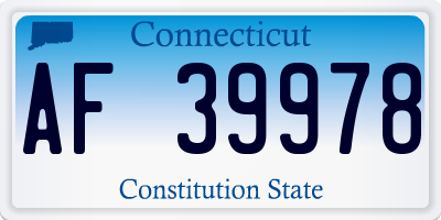 CT license plate AF39978