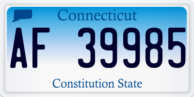 CT license plate AF39985