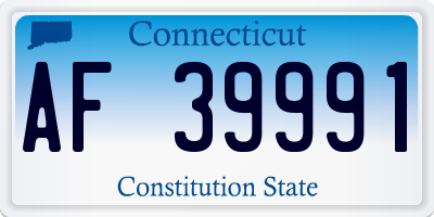 CT license plate AF39991