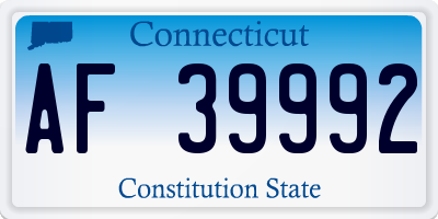 CT license plate AF39992