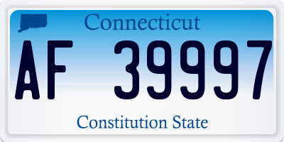 CT license plate AF39997
