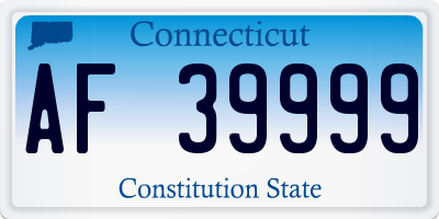 CT license plate AF39999