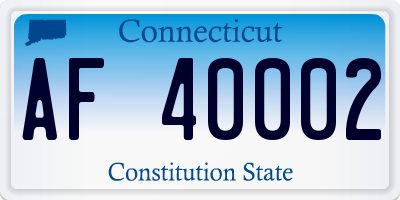 CT license plate AF40002