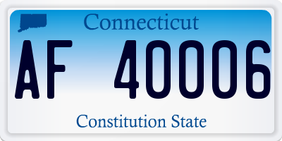 CT license plate AF40006