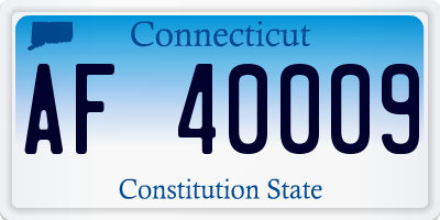 CT license plate AF40009