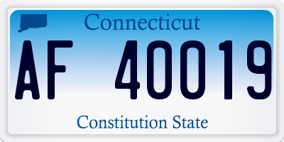 CT license plate AF40019