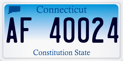 CT license plate AF40024