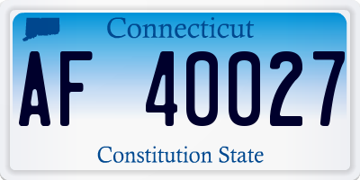 CT license plate AF40027