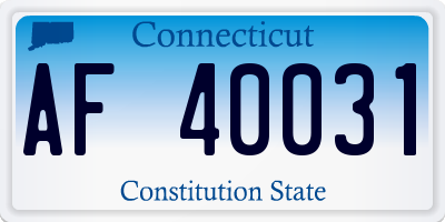 CT license plate AF40031