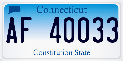 CT license plate AF40033
