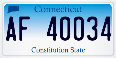 CT license plate AF40034