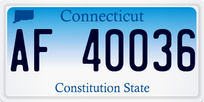 CT license plate AF40036